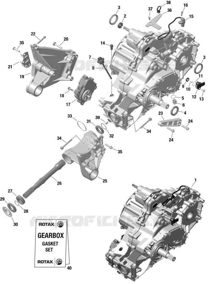 01- ROTAX - GEARBOX ASSY AND DRIVE SHAFT