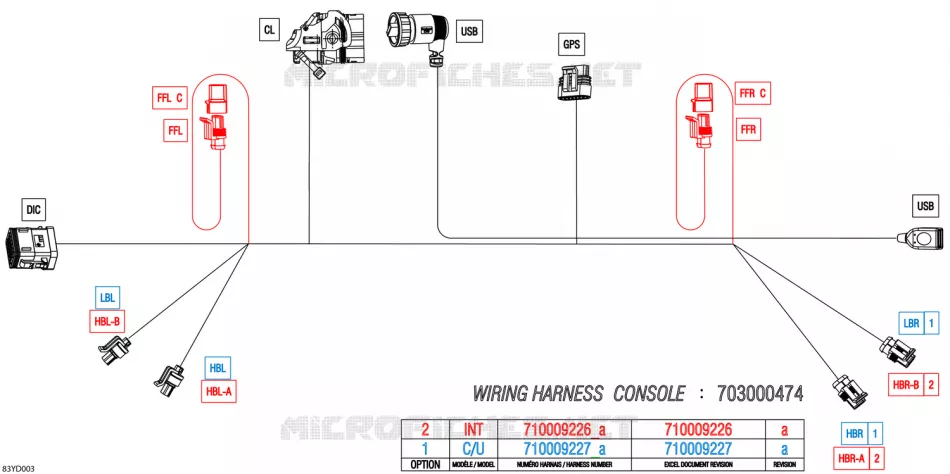 08- ELEKTRISCH HARNAS - CONSOLE WIRING HARNESS - 710009226