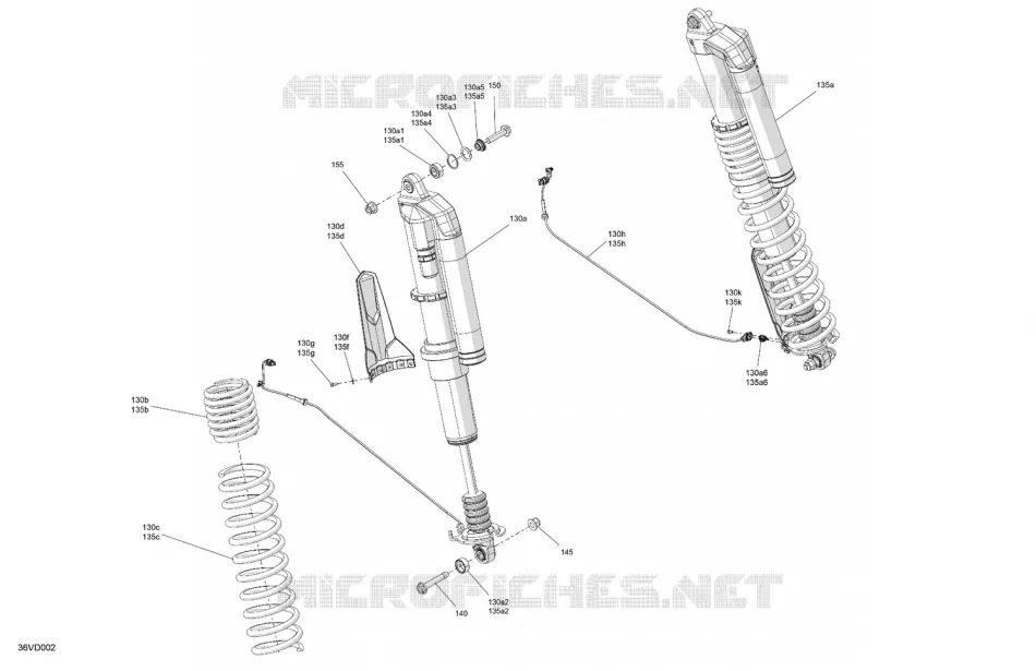 ACHTERWIELOPHANGING SHOCKS