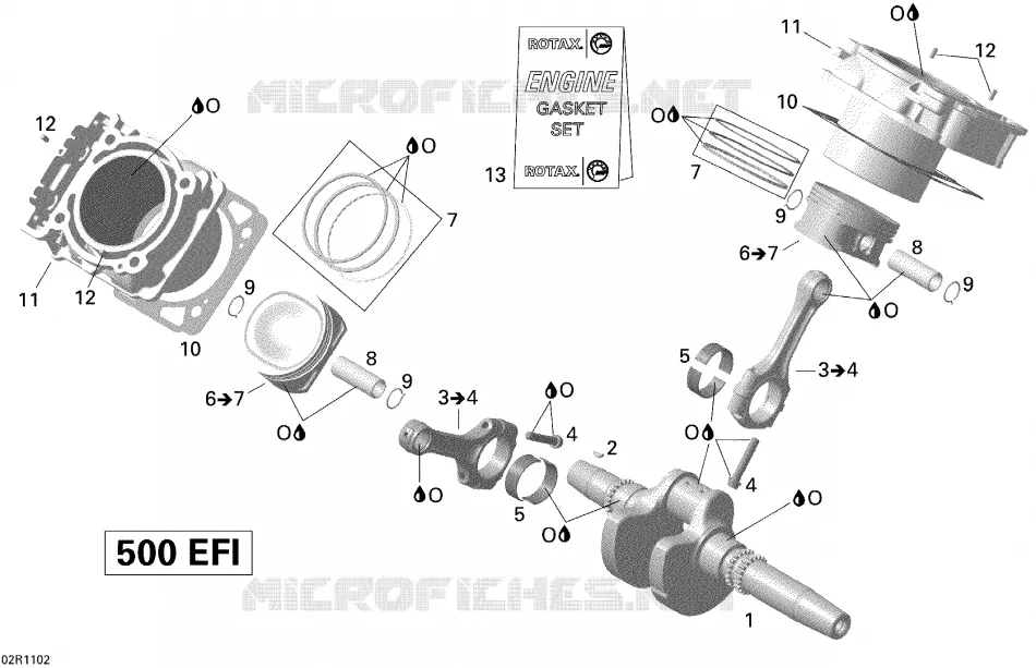 01- VILEBREQUIN, PISTON ET CYLINDRE RENEGADE