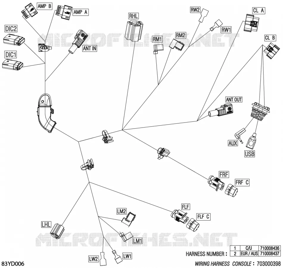08- ELEKTRISCH HARNAS - CONSOLE WIRING HARNESS - 710009225