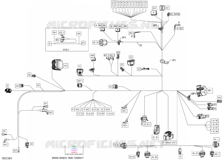 08- ELEKTRISCH HARNAS - MAIN HARNESS - 710008773