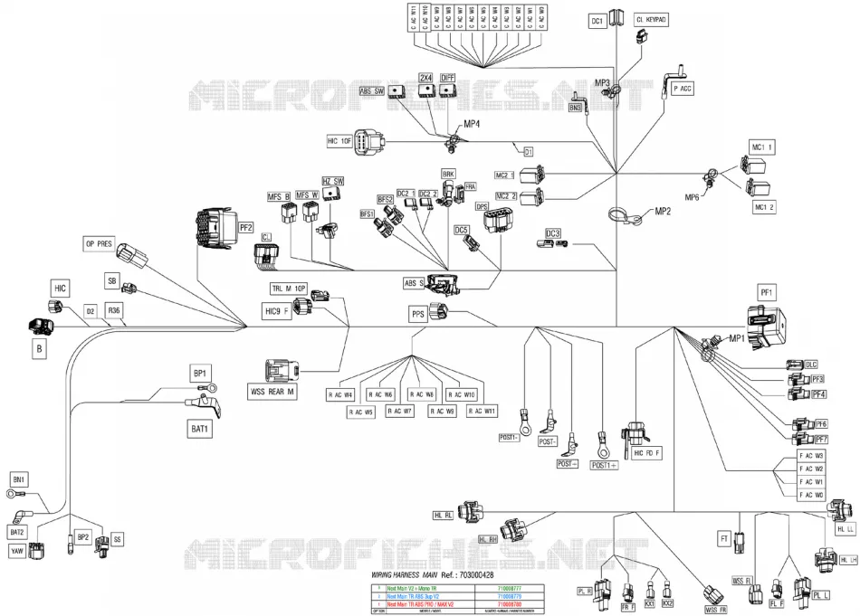 08- ELEKTRISCH HARNAS - MAIN HARNESS - 710008779
