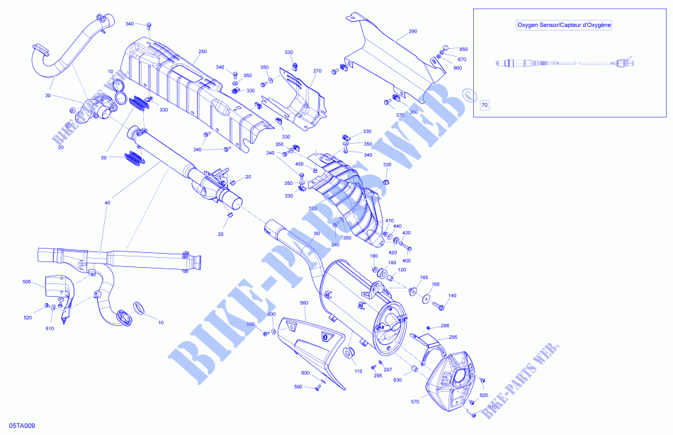 Motor   UITLAATSYSTEEM voor Can-Am OUTLANDER XU+ 570 T 2021
