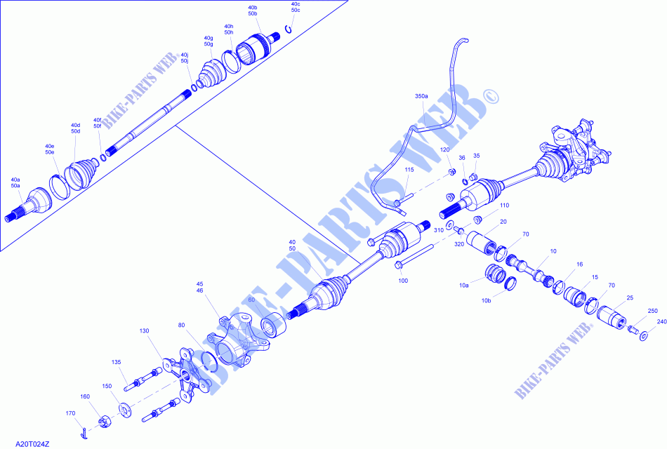 Voorste aandrijfas voor Can-Am OUTLANDER X MR 850 (VISCO-4LOK) 2021