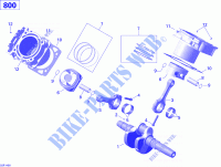 Krukas, zuiger en cilinder voor Can-Am RENEGADE 800R 2014