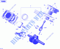 Krukas, zuiger en cilinder voor Can-Am RENEGADE 1000 2013