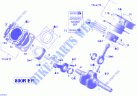 Krukas, zuiger en cilinder voor Can-Am OUTLANDER 800R 2010