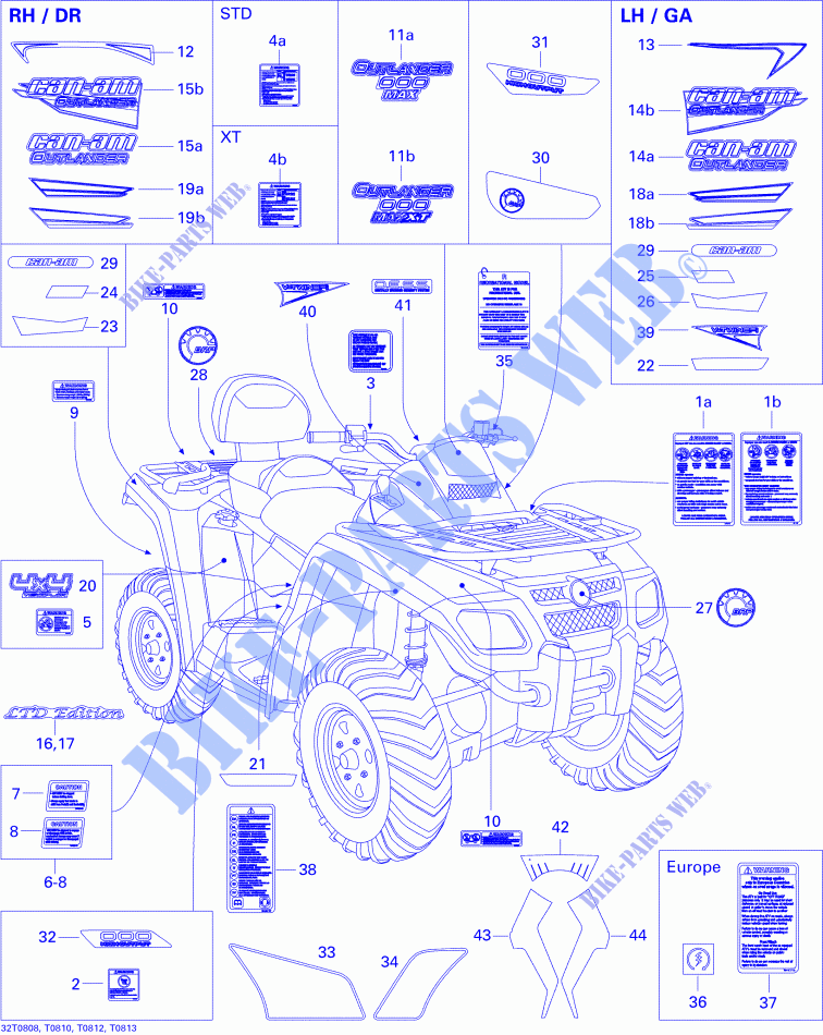 Stickers voor Can-Am OUTLANDER MAX 800 2008