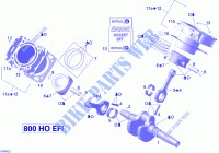 Krukas, zuiger en cilinder voor Can-Am RENEGADE 800 2008