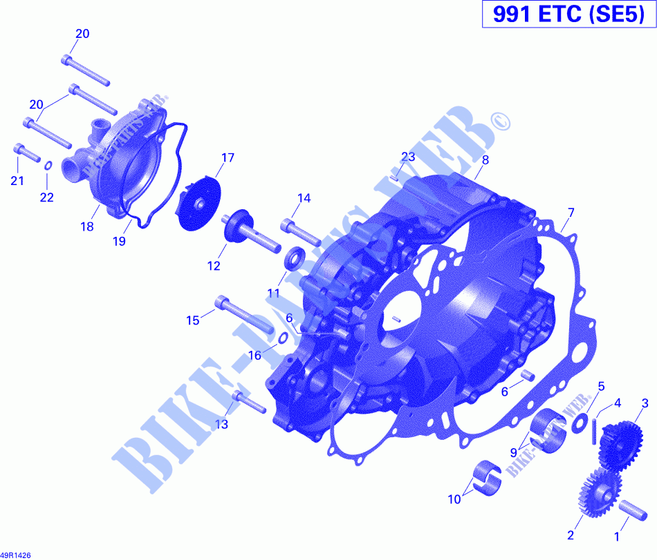 Koppelingsdeksel en waterpomp voor Can-Am SPYDER RS SE5 2014