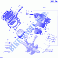 Cilinder en zuiger: voor Can-Am SPYDER RS SE5 2010