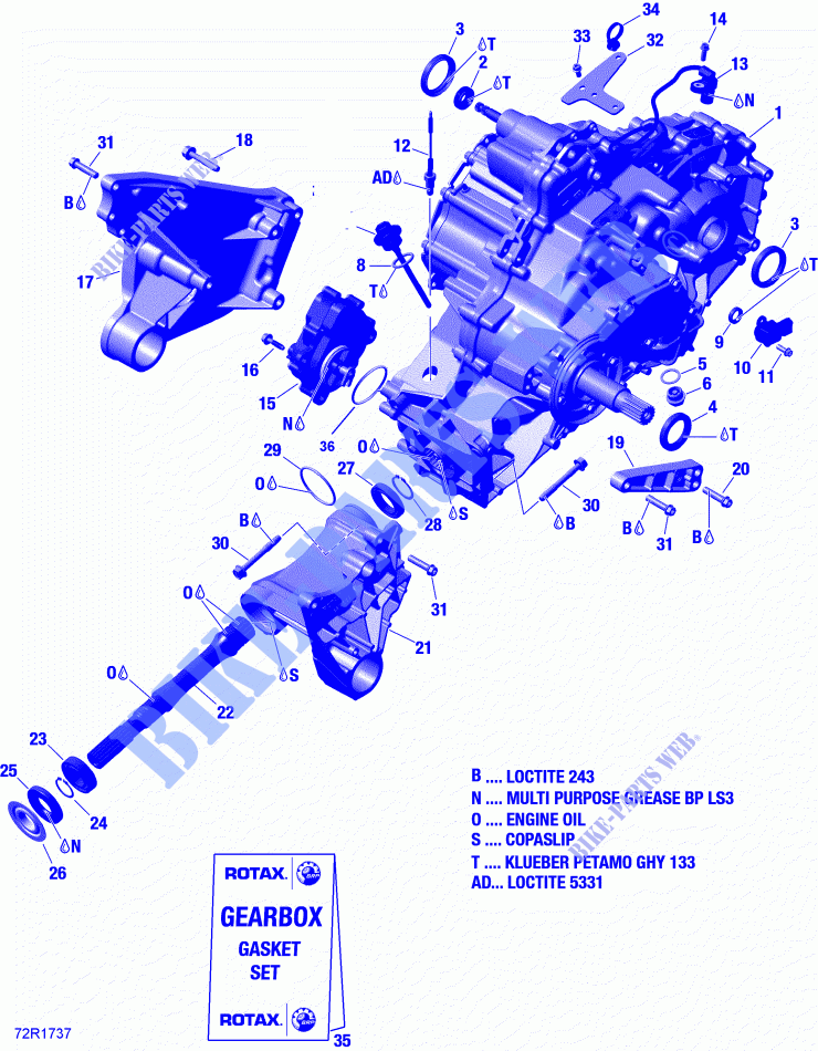 Versnellingsbak en componenten voor Can-Am MAVERICK X3 TURBO R 2018