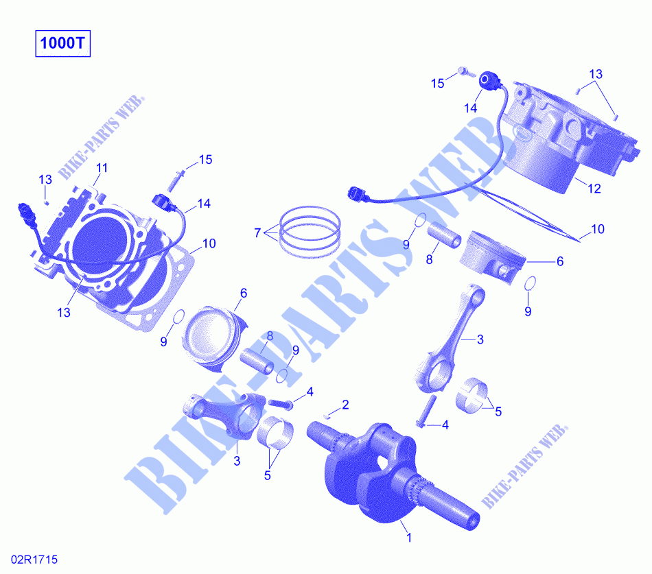 Krukas, zuiger en cilinder voor Can-Am MAVERICK MAX 2017